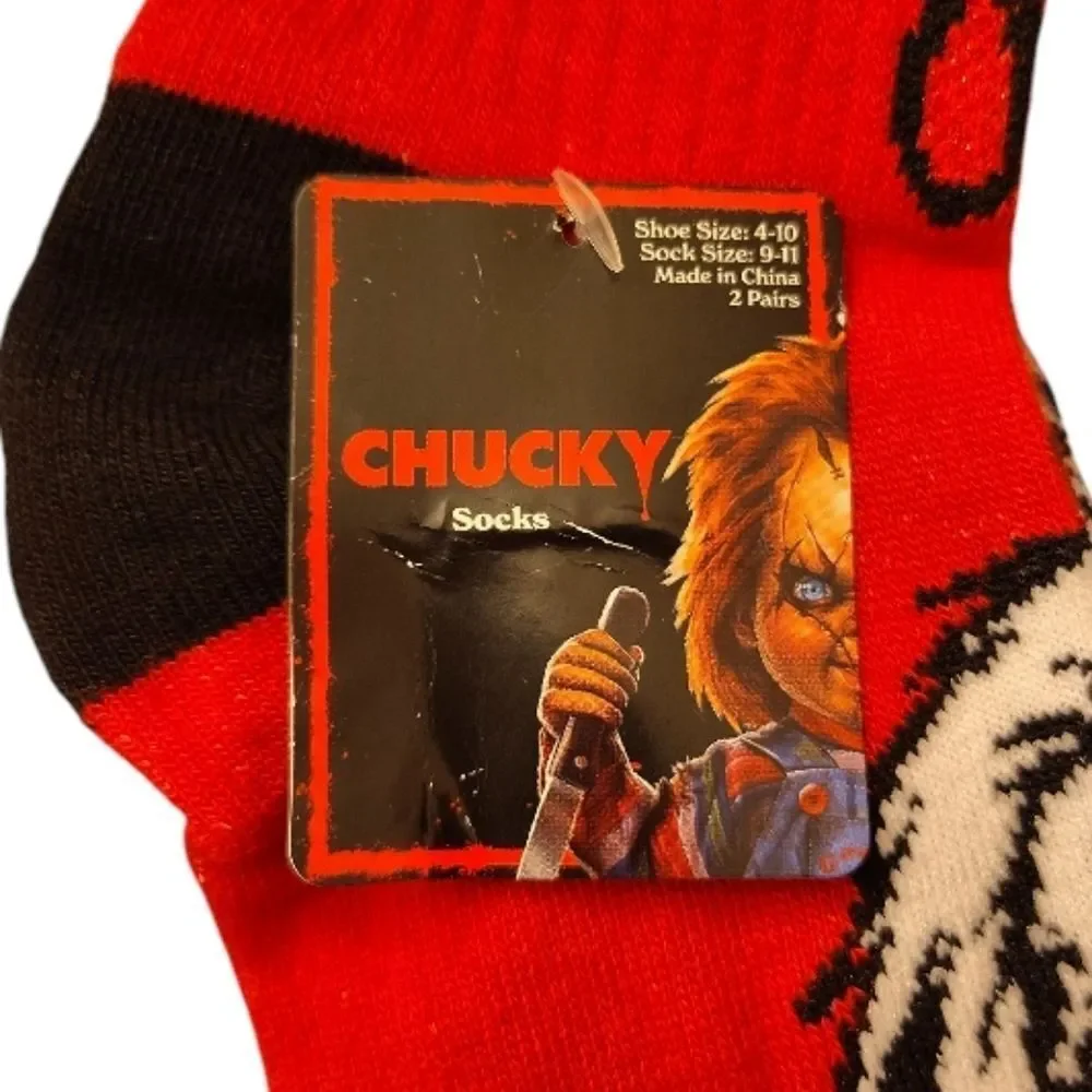 Chucky His & Hers Valentine's Socks NWT 2 Pairs Mens‎ 2 Pairs Womens Red Black